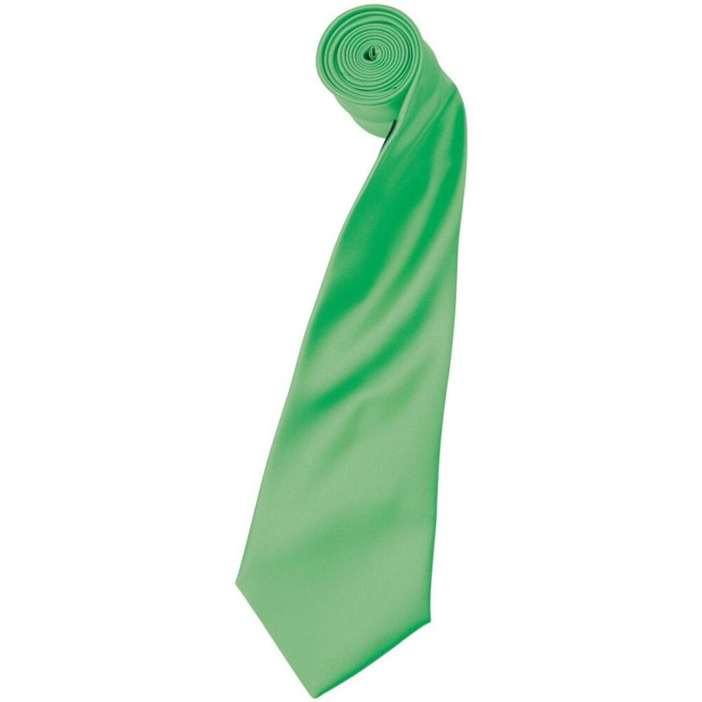 Premier Mens Plain Satin Tie (Narrow Blade) / Apple